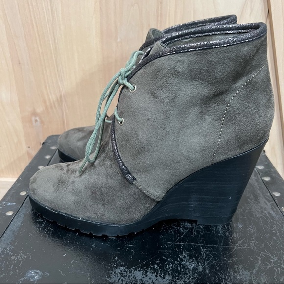 Anthropologie Vanessa Wu wedge booties Boots Size 10 Gray EU 41 - Picture 7 of 16